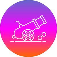 Cannon Line Gradient Circle Icon vector