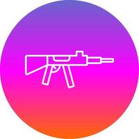 Machine Gun Line Gradient Circle Icon vector