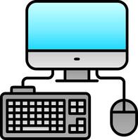 Computer Filled Gradient Icon vector