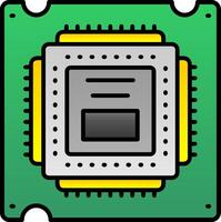 Processor Filled Gradient Icon vector