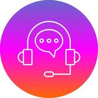 Customer Support Line Gradient Circle Icon vector