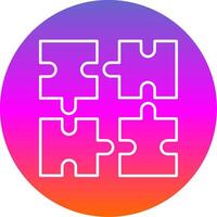 Puzzle Line Gradient Circle Icon vector