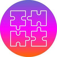 Puzzle Line Gradient Circle Icon vector