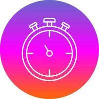 Stopwatch Line Gradient Circle Icon vector