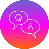 Question And Answer Line Gradient Circle Icon vector