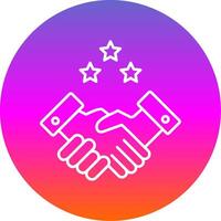 Partnership Handshake Line Gradient Circle Icon vector