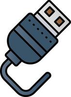 USB lleno degradado icono vector