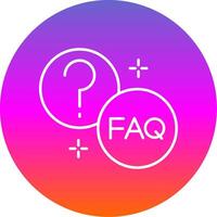 Question Line Gradient Circle Icon vector