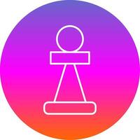 Pawn Line Gradient Circle Icon vector