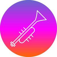 Trumpet Line Gradient Circle Icon vector