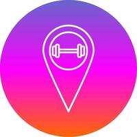 Gym Location Line Gradient Circle Icon vector