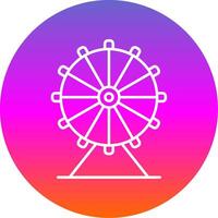 Ferris Wheel Line Gradient Circle Icon vector