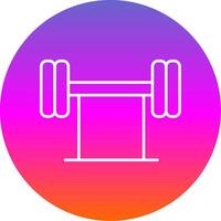 Barbell Line Gradient Circle Icon vector