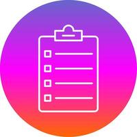 Clipboard Line Gradient Circle Icon vector