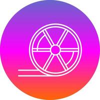 Wheel Line Gradient Circle Icon vector