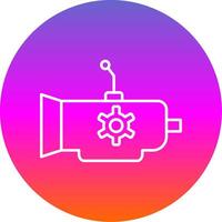 Gearbox Line Gradient Circle Icon vector