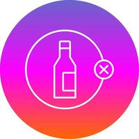 No Alcohol Line Gradient Circle Icon vector