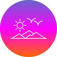Mountain View Line Gradient Circle Icon vector