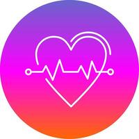Heart Rate Line Gradient Circle Icon vector