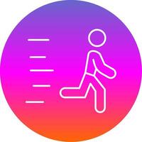 Runner Line Gradient Circle Icon vector