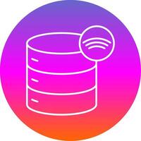 Wireless Database Line Gradient Circle Icon vector