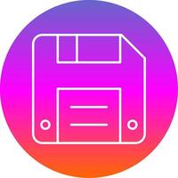 Diskette Line Gradient Circle Icon vector