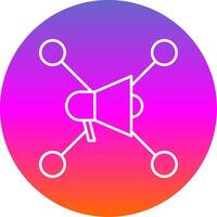 Social Network Line Gradient Circle Icon vector