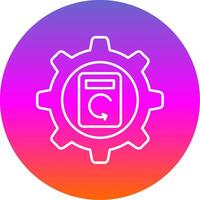 Process Data Line Gradient Circle Icon vector