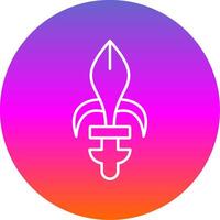 Fleur de lis Line Gradient Circle Icon vector