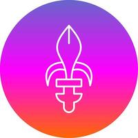 Fleur de lis Line Gradient Circle Icon vector