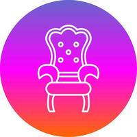 Throne Line Gradient Circle Icon vector