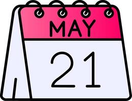21st of May Filled Gradient Icon vector