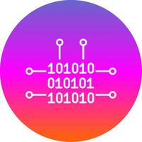 Binary Code Line Gradient Circle Icon vector