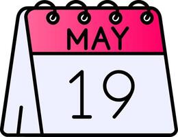 19th of May Filled Gradient Icon vector