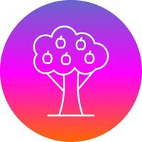 Fruta árbol línea degradado circulo icono vector