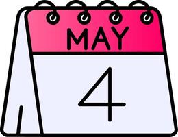 4th of May Filled Gradient Icon vector