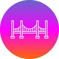 Bridge Line Gradient Circle Icon vector