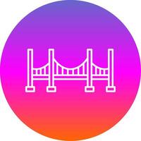 Bridge Line Gradient Circle Icon vector