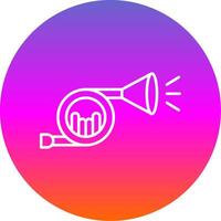 Horn Line Gradient Circle Icon vector