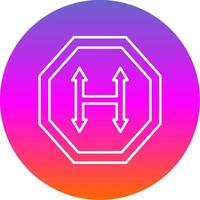 Junction Line Gradient Circle Icon vector