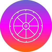 Wheel Line Gradient Circle Icon vector