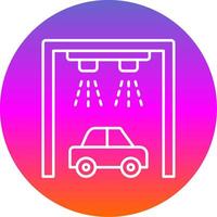 Car Wash Line Gradient Circle Icon vector