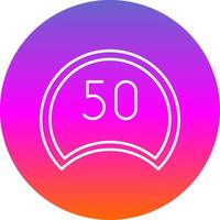Speed Limit Line Gradient Circle Icon vector