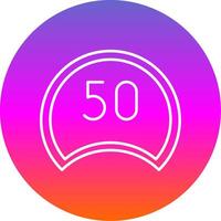 Speed Limit Line Gradient Circle Icon vector