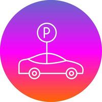 Parking Line Gradient Circle Icon vector