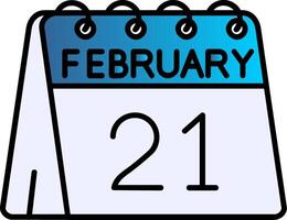 21st of February Filled Gradient Icon vector