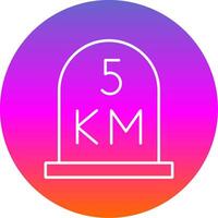 kilometer Line Gradient Circle Icon vector