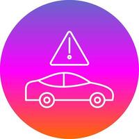 Traffic Jam Line Gradient Circle Icon vector