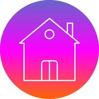 Residence Line Gradient Circle Icon vector