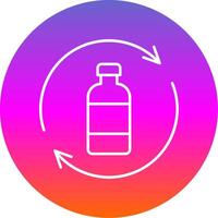 Bottle Recycling Line Gradient Circle Icon vector